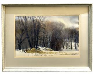 Signed Phil Austin âWinter Harmony" Watercolor