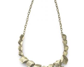 Artisan Silver Brutalist 3D Cube Chain Necklace