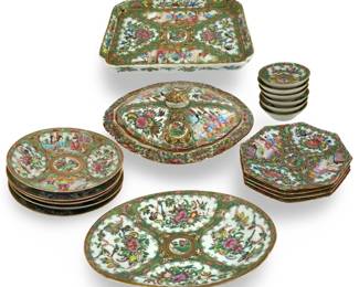 19pc Handpainted Chinese Porcelain Dish Set