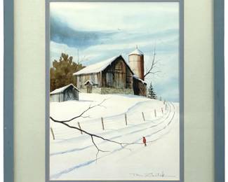 Signed Tom Zientek Watercolor Landscape