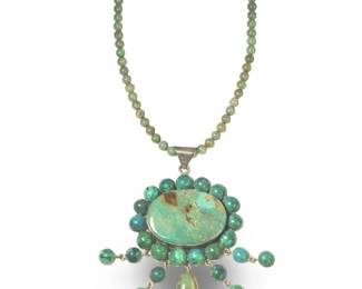 Mesmerizing Turquoise Bead Dangle Pendant Necklace