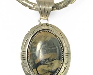 Native American Sterling Silver Jasper Pendant