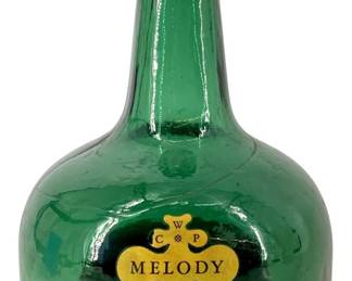 Green Glass Santa Luca Melody Music Box Decanter