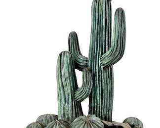 Phil Vanderlei 97/300 Bronze Hawk on Saguaro Art