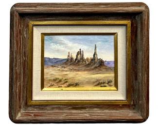 Signed Vonnie Thrall Monument Valley Oil on Canvas