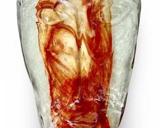 Red and Clear Art Glass Mask