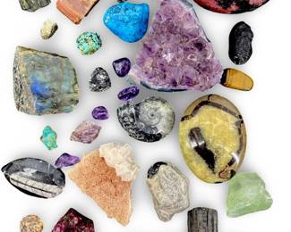 28pc Stone, Gem, and Fossil Collection