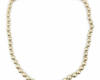 14K Gold & Faux Pearl Necklace