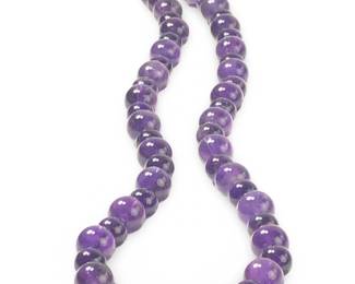 Fabulous Purple Amethyst Sterling Bead Necklace