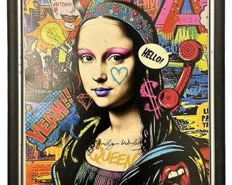 Andy Warhol Stylized Mona Lisa Graffiti Print