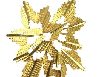 Trifari Brutalist Space Age Gold Tone Brooch