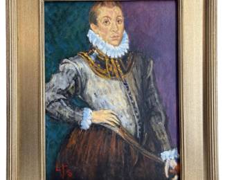 Lucille T Stillman Portrait Oil On Canvas