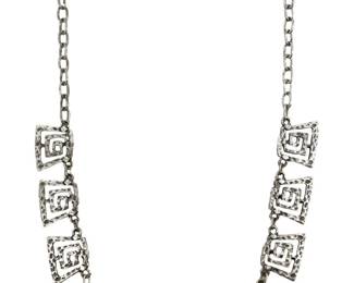Artisan Silver Square Nautilus Design Necklace