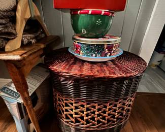 Large basket and Christmas items