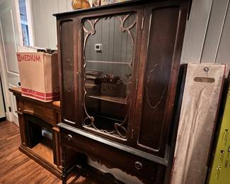 Tomlinson Chair Mfg Co, NC, antique China cabinet mahogany