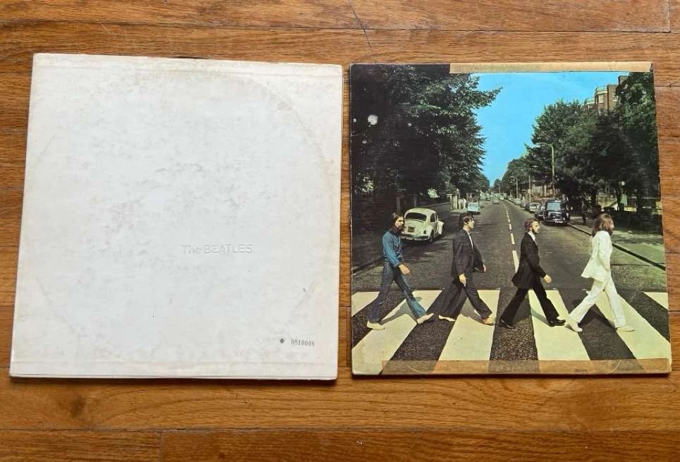 2 Vintage Beatles Vinyl Records Abbey Road And White Album Vinyl