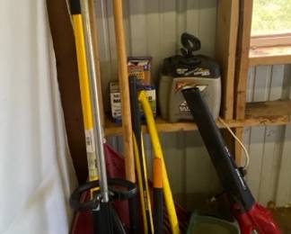 Yard Care Lot Including Stihl Weed Eater Troybilt Blower Shovels Rake And More