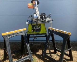 Ryobi 10 In Table Saw With Accessories And Saw Horses