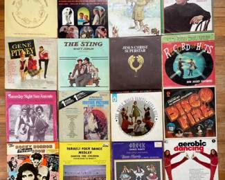 16 Vintage Vinyl Records Including Jesus Christ Superstar Medleys Soundtracks And Holiday Albums