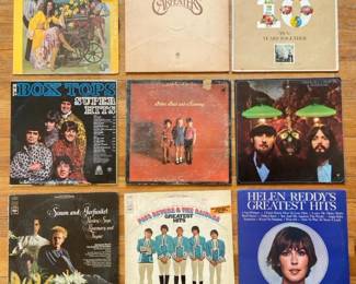 Collection Of 9 Vintage Vinyl Record Including Peter Paul Mary The Carpenters Simon Garfunkel