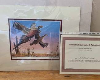Signed Keith Warrick 1980 Rising Ringnecks Limited Edition Print With Authentication