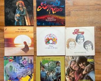 Eight Vintage Vinyl Records Including Queen A Night At The Opera Neil Diamond The Monkees