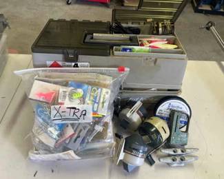 Mystery Tackle Box PACKED FULL And Three Zebco Reels And Izorline