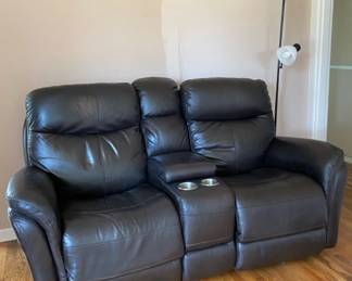 Zoey Flexsteel Home Leather Upholstered Electric Recliner Sofa