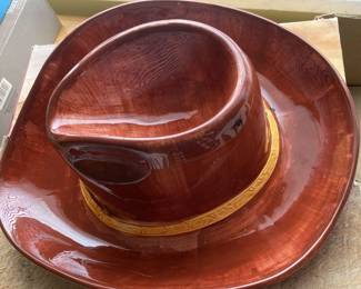 Stetson Chip And Dip Cowboy Hat Serving Dish