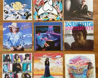 Collection Of 9 Vintage Vinyl Records Including Nanci Griffith 3 Gypsies Aneka Reba McEntire