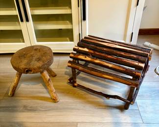 Wood footstools