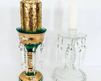 GREEN BOHEMIAN LUSTER