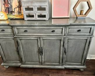 pretty gray wood buffet server or dresser