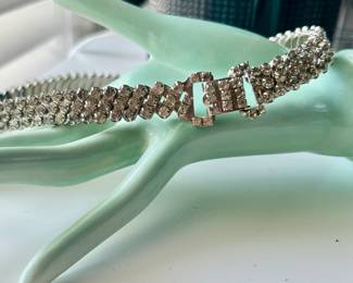 Vintage rhinestone hat band  SOLD