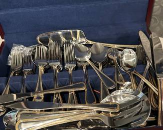 set of stainless flatware