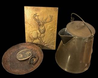 Metal Buck Wall Plaque Copper Coffee Pot Brass Belt Buckle