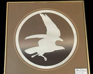 David Allgood Framed Hawk Serigraph