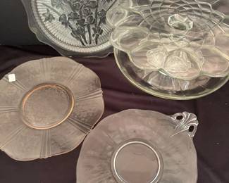Vintage Glass Serving Plates