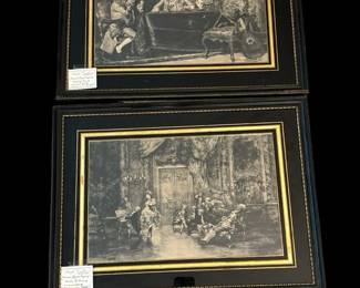 Framed French Engravings