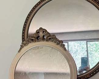 Pair Of Decorative Vintage Resin Mirrors