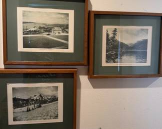 Lake Crescent Everett Smoke Stacks And Mount Rainer Early 1900s Framed Prints