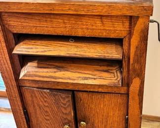 Antique Record Player In Oak Case