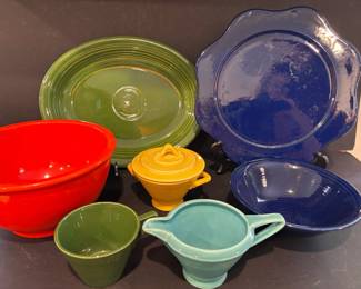 Vintage Fiestaware Orange Bowl and Platter and More