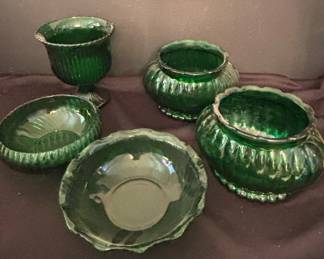 Vintage Emerald Green Glass