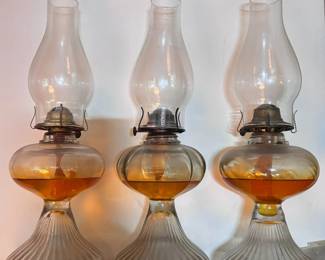 Glass Hurrican Oil Lamps