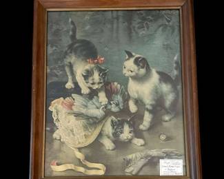 C Reichert Framed Kitten Art
