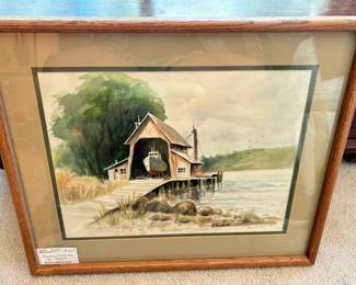 Boathouse Watercolor By Gledhill