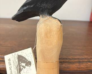 Originals By The Wolff Family Carved Crow Walking Stick