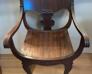 Antique Carved Detailed Saddle Chair