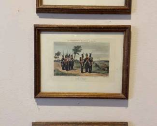 R Ackermanns Military Scraps Framed Prints